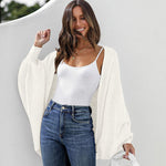 Nadorine Open Front Oversized Batwing Sleeve Knit Cardigan