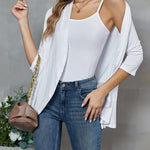 Nadorine Women's 3/4 Sleeve Draped Ruffles Cardigan