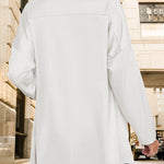 Womens Oversized Blazer Jackets Satin Roll Sleeve Open Front Casual Work Cardigan Jacket with Pockets - Nadorine (Us Only)
