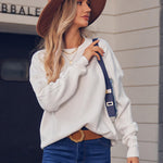Zeagoo Womens 2023 Fall Sweaters Cute Cable Knit Crewneck Chunky Cozy Long Sleeve Warm Soft Pullover Sweater Tops