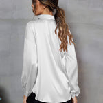 Satin Silk Button Down Shirts - Nadorine (Us Only)