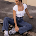 Nadorine Short Sleeve Square Neck T Shirt