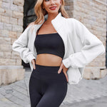 Zeagoo Womens Fleece Jacket Full Zip Crop Hoodie Long Sleeve Pullover Sweatshirts Oversized 2023 Fall Winter Coat
