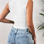 Nadorine Sleeveless Crop Top Square Neck Tank Top