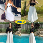 High Waisted Flowy Elastic Skirts , Lightweight Long Skirts - Nadorine (Us Only)