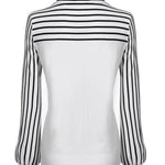 Nadorine Bow Tie Neck Long Sleeve Shirts Work Tops