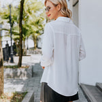 Nadorine Women's Button Down Shirt Long Sleeve Chiffon Blouse