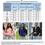 Women's Long Sleeve Sweatshirt Lapel Half Zip Pullover Drop Shoulder Fleece Pullover Tops S-3XL - Nadorine (Us Only)