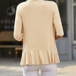 Nadorine Women's 3/4 Sleeve Draped Ruffles Cardigan