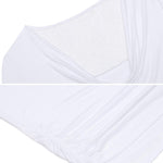 Womens Long Sleeve Ruched Top Slim Fitted Cowl Neck Wrap Shirts with Side Shirring - Nadorine (Us Only)
