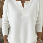 Helena | Henley Button Up Knit Sweater