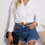 Womens Blouses Dressy Casual Long Sleeve Henley V-Neck Button Up Drop Shoulder Blouse Shirt Tops Relaxed Fit S-XXL - Nadorine (Us Only)