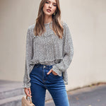 Women's Tops Casual Floral Print Long Sleeve Ruffle Loose Babydoll Shirt Blouse Tunic Top - Nadorine (Us Only)