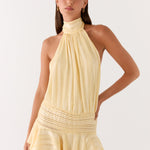 Isla Morgan | Halter Neck Ruffle Mini Dress For Women