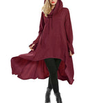 Nadorine Women Pullover Hoodies Sweatshirt Long Sleeve High Low Sweater Oversize Top with Pocket (Us Only)