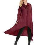 Nadorine Women Pullover Hoodies Sweatshirt Long Sleeve High Low Sweater Oversize Top with Pocket (Us Only)