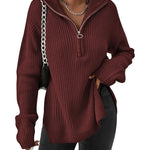 Nadorine Long Sleeve Oversized Knit Sweater Tops