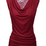 Ruched Cowl Neck Tank Tops - Nadorine (Us Only)