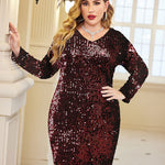 Plus Size Glitter Bodycon Dress - Nadorine (Us Only)