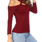 Nadorine Women's Criss Cross Shoulder Blouse Top
