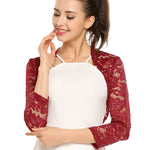 Nadorine Women's Bolero Shrugs Crochet Lace Open Cardigan
