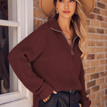 Nadorine Long Sleeve Oversized Knit Sweater Tops