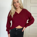 Nadorine Cross Front Drop Shoulder Sweaters