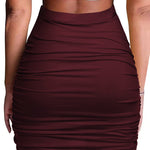 High Waist Stretch Tight Pleated Bodycon Skirt - Nadorine (Us Only)