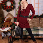 Twist Front Knitted Bodycon Dress - Nadorine (Us Only)