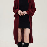 Nadorine Women's 2023 Fall Winter Oversized Cardigan Long Sleeve Split Open Front Sweater Chunky Knit Long Duster