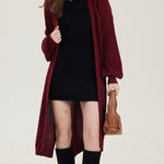 Nadorine Women's 2023 Fall Winter Oversized Cardigan Long Sleeve Split Open Front Sweater Chunky Knit Long Duster