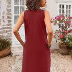 Women Summer Dresses Beach Floral Sleeveless Tshirt Sundress Pockets Casual Loose Flowy Tank Dress - Nadorine (Us Only)