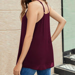 Nadorine V-Neck Chiffon Spaghetti Strap Tank Top