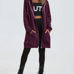 Fleece Hoodies Tunic Long Hoodie Jacket - Nadorine (Us Only)