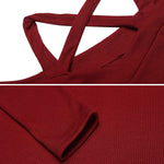 Nadorine Women's Criss Cross Shoulder Blouse Top