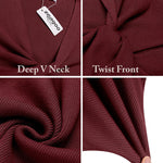 Twist Front Knitted Bodycon Dress - Nadorine (Us Only)