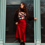 Satin Zipper Elegant Work Skirts - Nadorine (US Only)