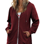 Women Zip Up Hoodies Fleece Lined Tunic Sweatshirt Long Casual Hoodie Jacket with Pockets - Nadorine (Us Only)