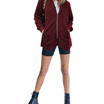 Women Zip Up Hoodies Fleece Lined Tunic Sweatshirt Long Casual Hoodie Jacket with Pockets - Nadorine (Us Only)