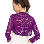 Nadorine Women's Bolero Shrugs Crochet Lace Open Cardigan