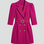 Women’s Blazer Dress with Notched Lapels and Button Front