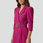 Women’s Blazer Dress with Notched Lapels and Button Front