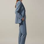Women’s Blazer and Trousers Set with Notched Lapel and Straight Legs