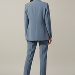 Women’s Blazer and Trousers Set with Notched Lapel and Straight Legs