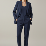 Women’s Blazer and Trousers Set with Notched Lapel and Straight Legs