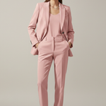 Women’s Blazer and Trousers Set with Notched Lapel and Straight Legs