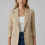 Women’s Blazer with Notched Lapel and Single Button