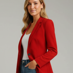 Women’s Blazer with Notched Lapel and Single Button