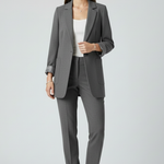 Women’s Blazer with Open Front and Structured Lapel