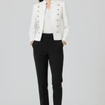 Women’s Blazer with Stand Collar and Button Detailing